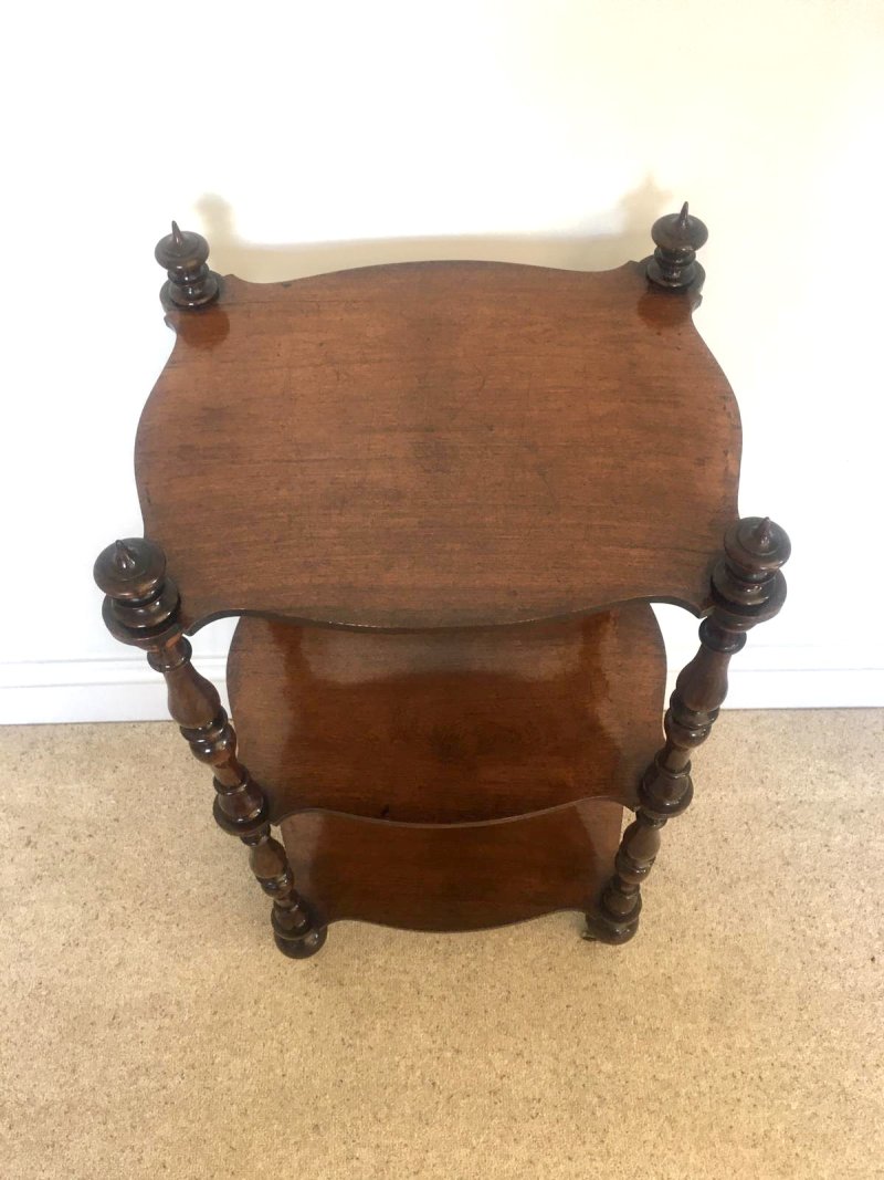 Antique Victorian Freestanding Rosewood Whatnot - Image 6
